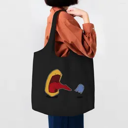 Shopping Bags Vintage Ghosts Arcade PC Video Game Canvas Bag Women Recycling Large Capacity Grocery Tote Shopper Handbag Gifts
