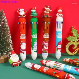 Kolory Śliczne świąteczne boisko Pen Kawaii Cartoon Santa Claus Pieczenia do pisania materiałów szkolnych Akcesoria biurowe 1pcs