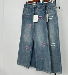 Kvinnor jeans designer byxor c brev design kanal hög midja rak ben denim byxor casual smal enkla tvättade jean byxor