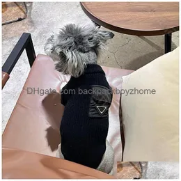 Cão vestuário triângulo cão tarambola malhas designer inverno gato impressão quente camisa schnauzer bichon corgi teddy pet moletom drop entregar dhz03