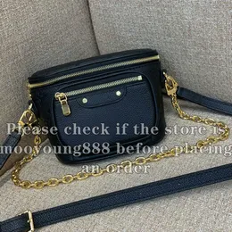12A Upgrade Mirror Wysokiej jakości projektant Mini Bumbag Luxurys Women torebki Prawdziwe skórzane torby na płótnie Casual zamek błyskawiczny Crossbody Pasek z pudełkiem