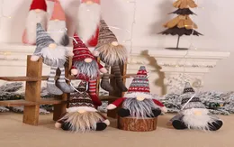 Enfeite de natal de malha de pelúcia gnome boneca árvore de natal pendurado na parede pingente decoração do feriado presente decorações da árvore 6 estilos RRA3723278958