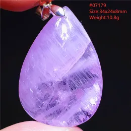 Necklaces Natural Purple Kunzite Water Drop Bead Pendant Women Men Cat Eye Kunzite Jewelry Necklace Fashion Rare Jewelry AAAAAA