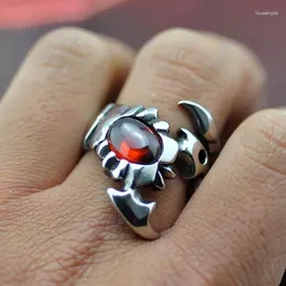 Cluster Rings Retro Punk Men Ring Scorpion Cool Hip Hop Rock Locomotive Alloy Ancient Silver Color Finger Women Jewelry