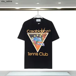 뉴 테니스 클럽 티셔츠 남성 디자이너 카사 블랑카 셔츠 카미 세타 모드 캐주얼 티 클리 둔 스트리트 패션 브랜드 여름 흰색 블루 의류 남성 Tshirts