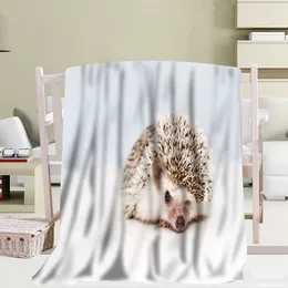 Cobertores padrão flanela lance cobertor macio quente sofá cama decoração crianças adulto viagem acampamento presentes king size animal ouriço