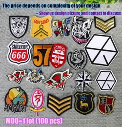 Spersonalizowane żelazne haftowane łatki haft haftowe niestandardowe logo znacznika wojskowa 100pcs Lot5972581