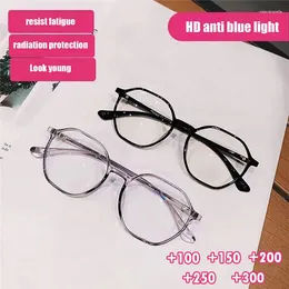 Güneş gözlüğü yüksek tanımlı okuma gözlükleri moda şeffaf miyopi gözlükler kadın mavisi karşıtı açık açık hava ultralight