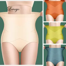 Kvinnors trosor Ice Silk Seamless High midjen Flat Belly Strong Body Shaping Pants 3D Mysiga höftlyftningar L-XXL underkläder