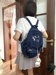 School Bags Korean Y2k Fashion Canvas Backpacks Preppy Aesthetic Trendy Student Schoolbags Sweet Cartoon Streetwear Mochilas Para Mujer