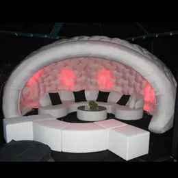 Partihandel 10mW (33ft) med fläktskostnadseffektivt halvt uppblåsbart kupoltält med LED-ljusstång och catering kiosk för festbröllop