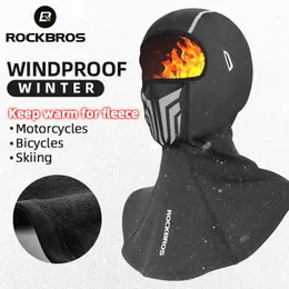 Rockbros ciclismo boné masculino feminino motocicleta balaclava esportes ao ar livre à prova de vento quente velo rosto cheio máscara de esqui para outono inverno 240119