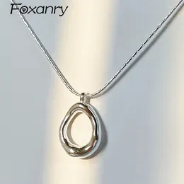 Anhänger Halsketten Foxanry Hohl Unregelmäßige Wasser Tropfen Geometrische Halskette Für Frauen Paare Mode Einfache Schlüsselbein Kette Party Schmuck Geschenke