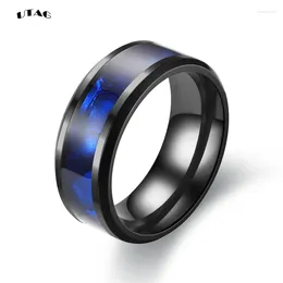 Anéis de cluster Utag comércio exterior fibra de carbono esfrega azul homens tungstênio carboneto anillos para hombres dragão preto