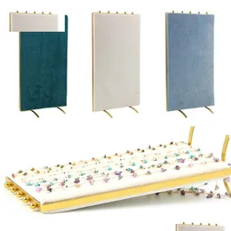 Mücevher kutuları SN kolye standı organizatör kadife raf metal küpeler 2 renk eşleşen tutucu ev sayacı q231109 damla deliv dhum4