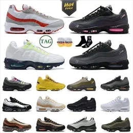 High Quality New 95s Men Women Running Shoes Airs95 Black White Aegean Storm Corteizies Pink Beam Obsidian Neon Laser Gutta Green Midnight Navy Trainers Spo