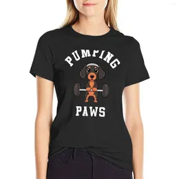 Kadın Polos Dachshund Köpek Pawing Paws T-Shirt Vintage Giysileri Kızlar İçin Bayan Hayvan Baskı Gömlek