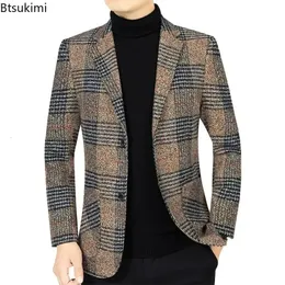 Mens Fashion Blazer Jacket Suit England Style Plaid Business Causal Suits Men Clothing Conjuntos De Coat 4XL 240124