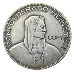 Декоративные статуэтки Швейцария 5 франков 1922-1928 гг. 6 шт. на выбор Посеребренная креативная копия монеты