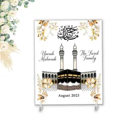 Placa acrílica islâmica personalizada umrah mubarak família casa hajj umrah kaaba ramadan mubarak eid mubarak ramadan presente de casamento 240130