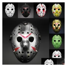 Maski imprezowe maskarada Jason Voorhees Mask Piątek 13. horror hokej przerażający kostium Halloween Cosplay Plastic Fy2931 SS1230 OTOAC