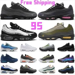 Shipping Free 95s max OG Men Women Running Shoes Black White Obsidian Neon Laser Fuchsia Greedy 3.0 Midnight Navy Trainers Sports men shoes 40-47