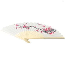Dekoratif figürinler katlanır el fanı 21cm uzunluk polyester 38cm açılan çaplı bambu kiraz çiçeği bezi dekorasyon açık düğünler