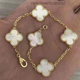 Van Clover Clef Cleef Pulseira de trevo de quatro folhas joias designer pulseira luxo 4 charme elegante moda 18k ouro ágata concha mãe de pérola casal férias sp