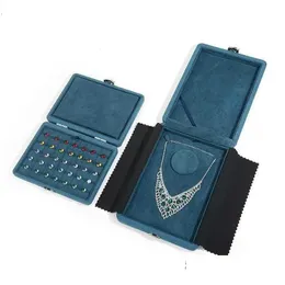 Smyckeslådor Fall Löst diamantlåda High-End Suede Chain Exhibition Gem Necklace Pendant Leather Storage Drop Delivery DH7TZ