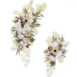 Flores decorativas 2 pcs outono artificial arco de casamento outono arbor arranjo floral festa recepção cenário decoração cerimônia de estilo múltiplo