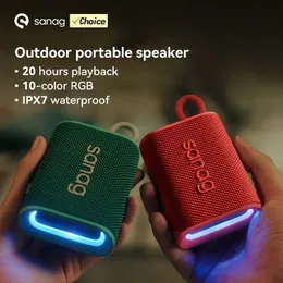 Sanag M13S PRO Bluetooth Ser 5W IPX7 à prova d'água Mini controle de aplicativo portátil ao ar livre subwoofer sem fio chamada mãos livres 240126