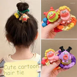 Acessórios de cabelo Mulheres Meninas Coloridas Nylon Elásticos Cartoon Boneca Rabo de Cavalo Segurar Gravata Borracha Kawaii Scrunchie