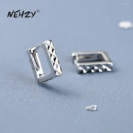 Hoop Earrings NEHZY Silver Plating Women's Fashion Jewelry High Quality Cubic Zirconia Simple Shining Glossy Short Square