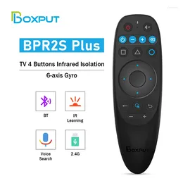 Telecomandi BPR2S PLUS BT Air Mouse Voice IR Learning TV 4 tasti Isolamento Controller wireless 2.4G con giroscopio per Android Box/PC