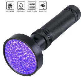 100LED UV 램프 보라색 조명 손전등 395-400NM LED 토치 검사 애완 동물 소변 얼룩 LL