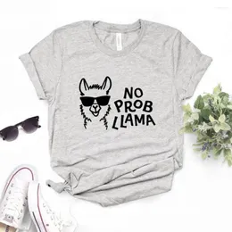 Women's T Shirts No Prob Llama Print Women Tshirts Casual rolig skjorta för Lady Yong Girl Top Tee Hipster FS-228