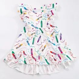 Vestidos de menina Girlymax de volta à escola bebê meninas twirl vestido boutique roupas lápis lápis leite seda babados bolso na altura do joelho manga curta