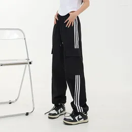 Pantaloni da donna Gidyq Streetwear Donna Stripe Cargo Stile americano Moda Patchwork Pantaloni sportivi larghi Y2K Hip Hop femminile Gambe larghe