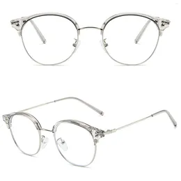 Sunglasses Half Frame Anti Blue Light Eyeglasses Ultra Lightweight Face Thin Decorative Glasses Trendy Decoration For Unisex
