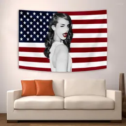 Tapestries 90x150cm Lana Del Rey Flag Tapestry Religious Wall Decoration Aesthetic Room Art Deco Dormitory