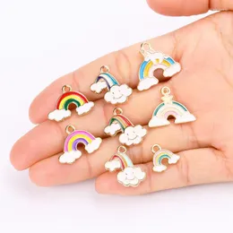 Charms 20st Mixed Style Alloy Oil Dripping Diy Jewelry Making Cutoon Colorful Pony Charm Rainbow Emamel Earring Halsband Pontering