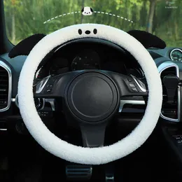 Steering Wheel Covers Car Cute Creative Cover Dog Ear Plush Feel Comfortable Winter Warm And Cold Proof Anti Slip