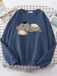 Hoodies das mulheres Mulheres Moletons Koala que só quer dormir Imprimir Hoodie Lady Moda Oversized Camisola Inverno Engraçado Animal Fêmeas