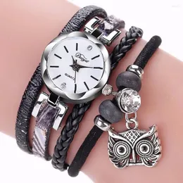 Wristwatches Bracelet Watch Women Quartz Leather Winding Hand-woven Ladies Luxury Watches Dress Clock