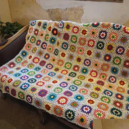 Cobertor Handmade Cloghet Afegão Original Mão Hooked Almofada Senti Bay Janela Banket Granny Square 210831 Drop Delivery Home Garden Hom Dhofm