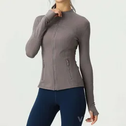 Lu hizalanma lu yoga kadınlar spor ceket uzun kollu fitness ceket egzersiz açık atletik ceketler katı zip up spor giyim hızlı kuru 32 s w yüksek s giyim