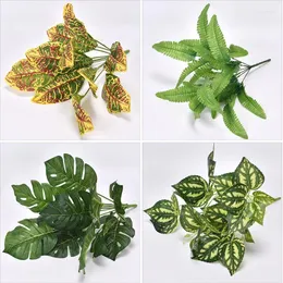 Fiori decorativi piante artificiali foglie di mela verde foglie di disposizione floreale simulazione pianta giardino foglia el decorazione
