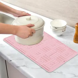 テーブルマットカウンター流出予防マットキッチンシンク折りたたみ可能なシリコーン排水耐火乾燥パッド食器