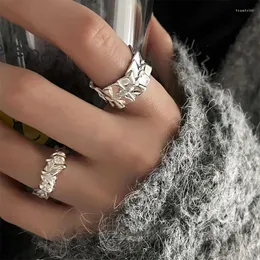 Cluster Ringe Echt 925 Sterling Silber Persönlichkeit Welle Lave Knoten Einstellbare Retro Ring Edlen Schmuck Für Frauen Party Elegante Accessoires