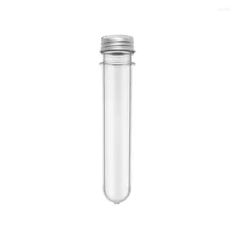 Bottles 50pcs 100ml U Shape Empty Plastic Transparent Sealing Tube Container Screw Lid Test With Cap Aluminium Lab School Supplies